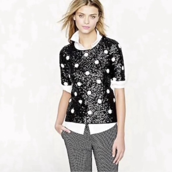 JCrew polka dot sequin shirt - Picture 1 of 5